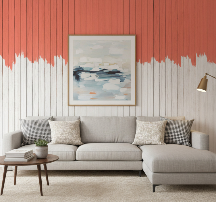 Ornament tapete in pantone living coral - TenStickers