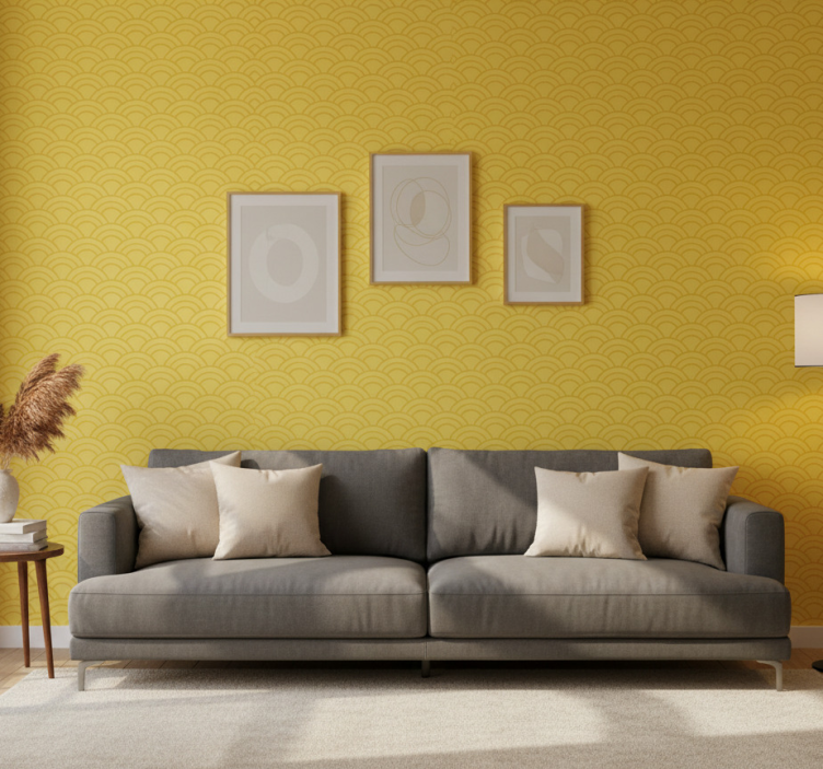 Ornament tapete mit anmutigem wellenmuster - TenStickers