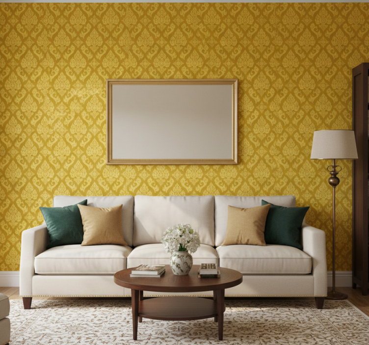 Ornament tapete mit filigranem blumenmuster - TenStickers