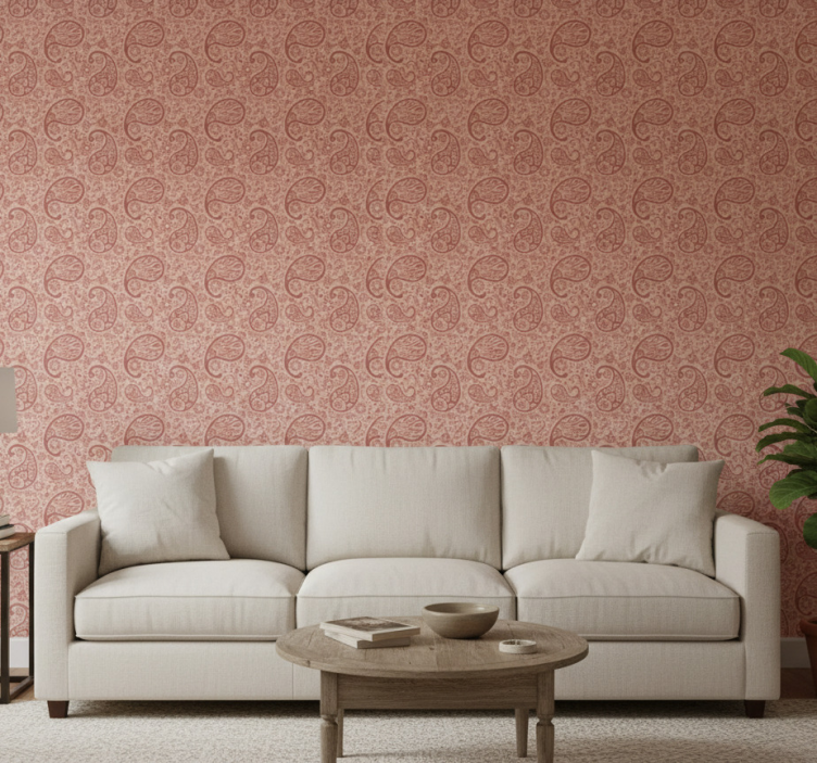Tapete wohnzimmer elegantes paisley-muster - TenStickers
