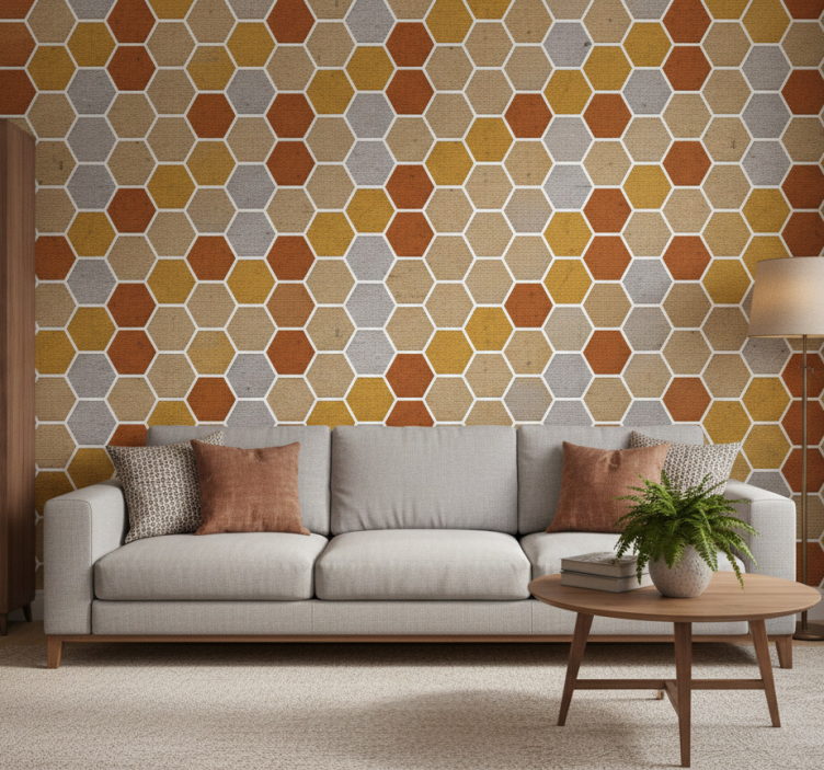Ornament tapete mit paneeleffekt textur - TenStickers