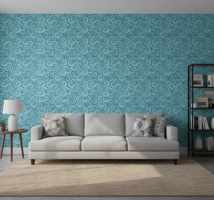 Ornament tapete mit wirbelndem muster - TenStickers