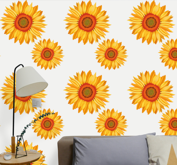 Pflanzen Wohnzimmer Tapete Stilvolle Blumen - TenStickers