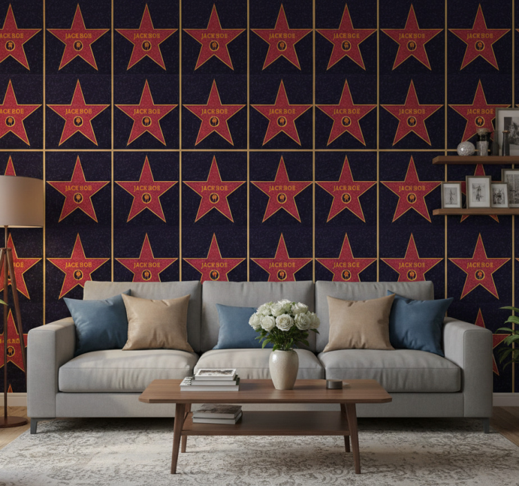 Retro tapete hollywood star mit namen - TenStickers