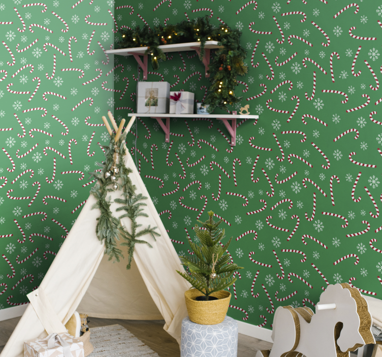 Tapeten Schlafzimmer Süßigkeiten weihnachten - TenStickers