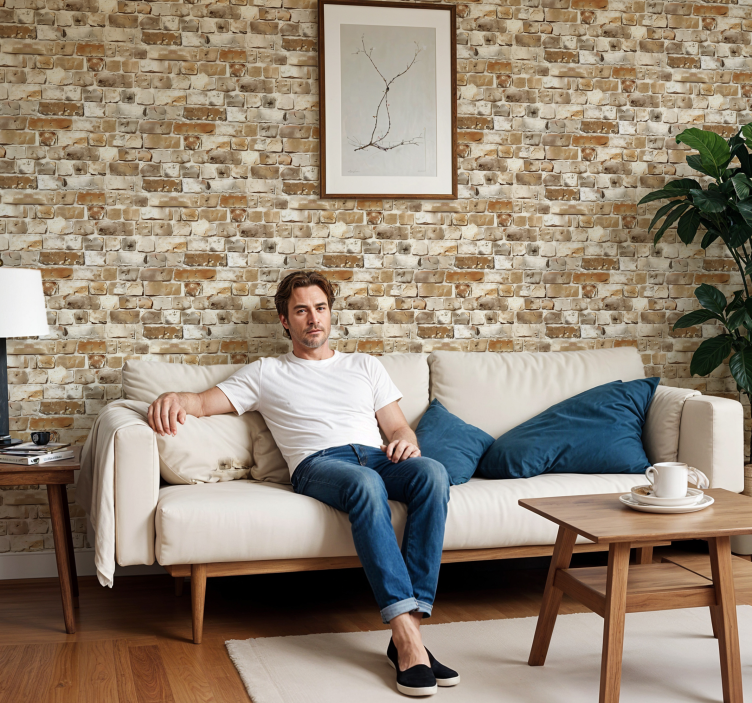 Steintapete abgenutztes Material - TenStickers