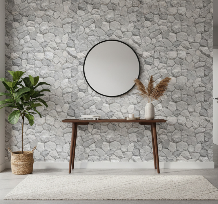 Steintapete mit steinmuster tapis motif de pierres - TenStickers