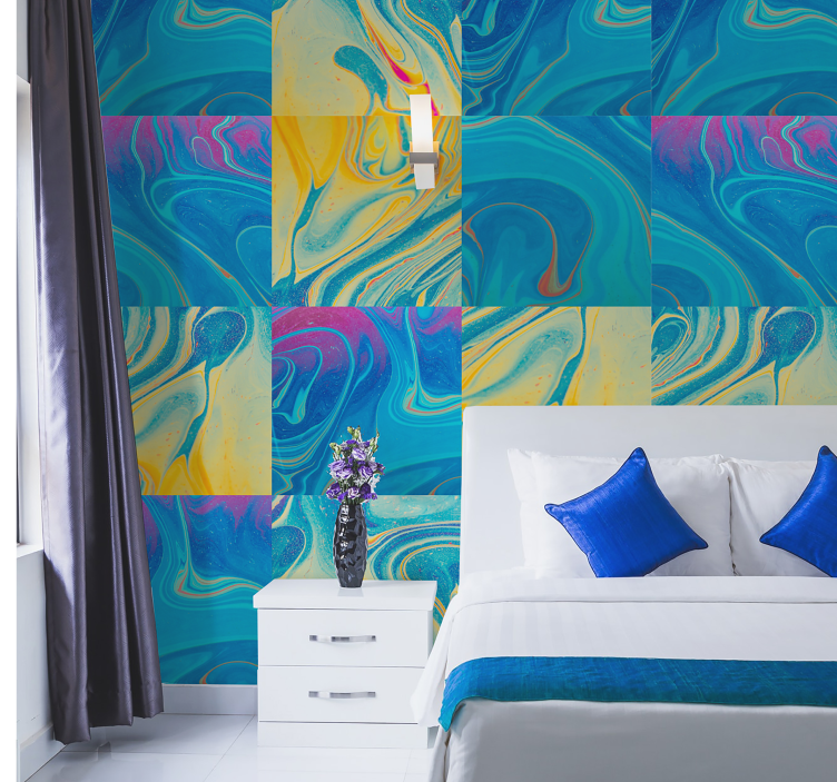 Tapete Abstrakt marmorierte wirbel - TenStickers