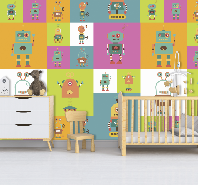 Tapete Baby verspieltes roboterthema - TenStickers