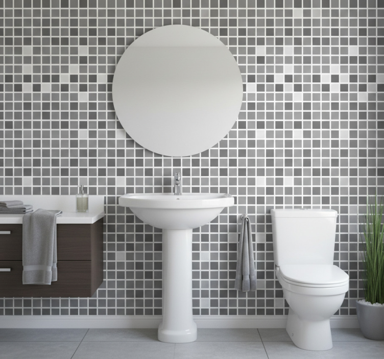 Tapete badezimmer in grautönen - TenStickers