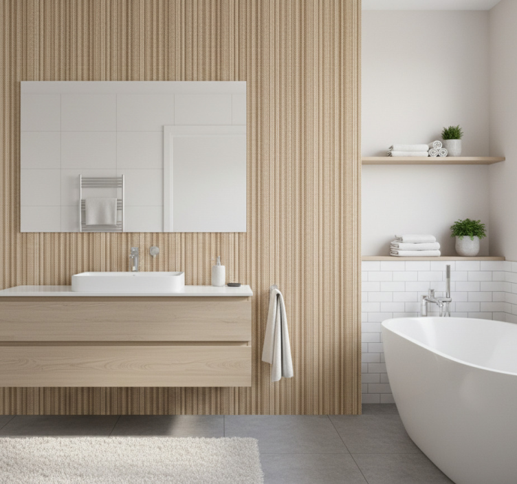 Tapete badezimmer strukturierter neutraler gewebe - TenStickers