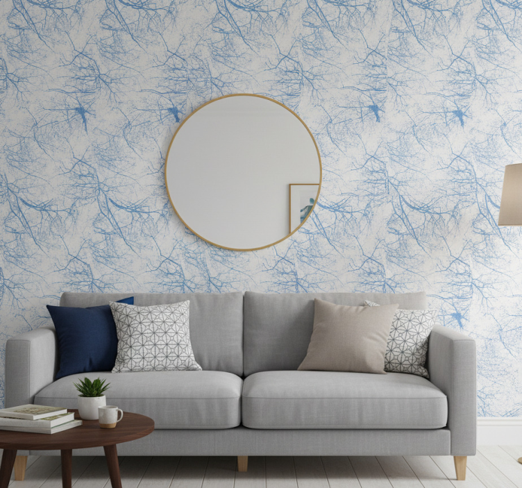 Tapete baum blau - TenStickers