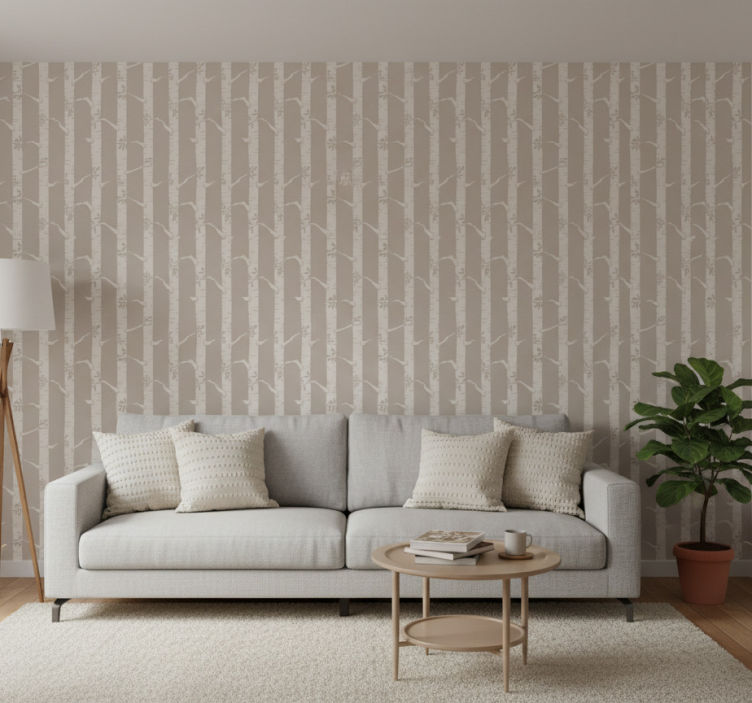 Tapete baum dünne bäume skandinavisches muster - TenStickers