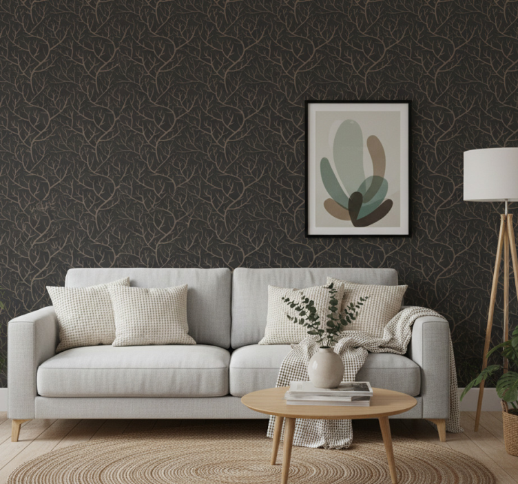 Tapete baum im skandinavischen nachtwald stil - TenStickers