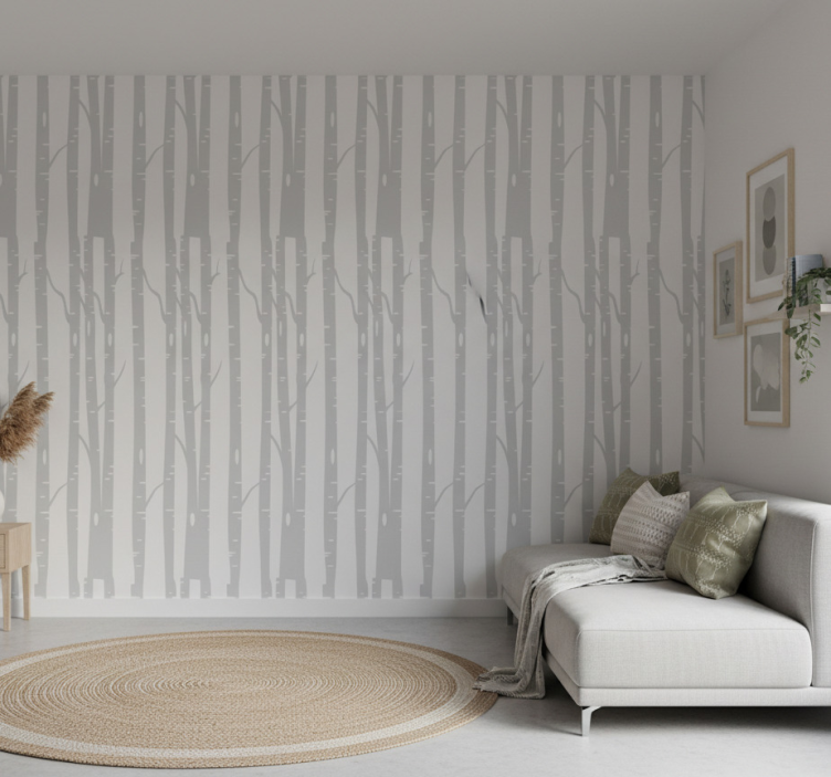 Tapete baum skandinavischer wald mit hohen birken - TenStickers