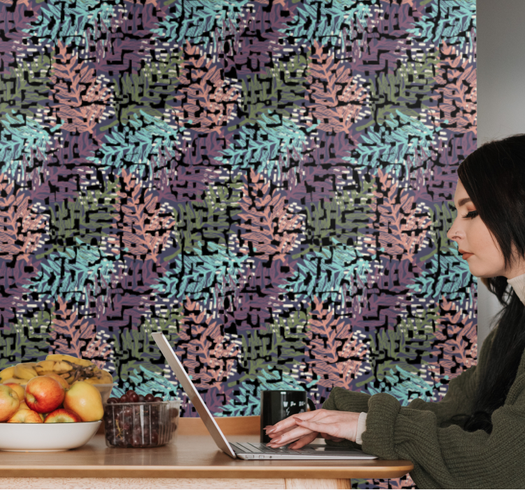 Tapete Blätter digitales laubmuster - TenStickers