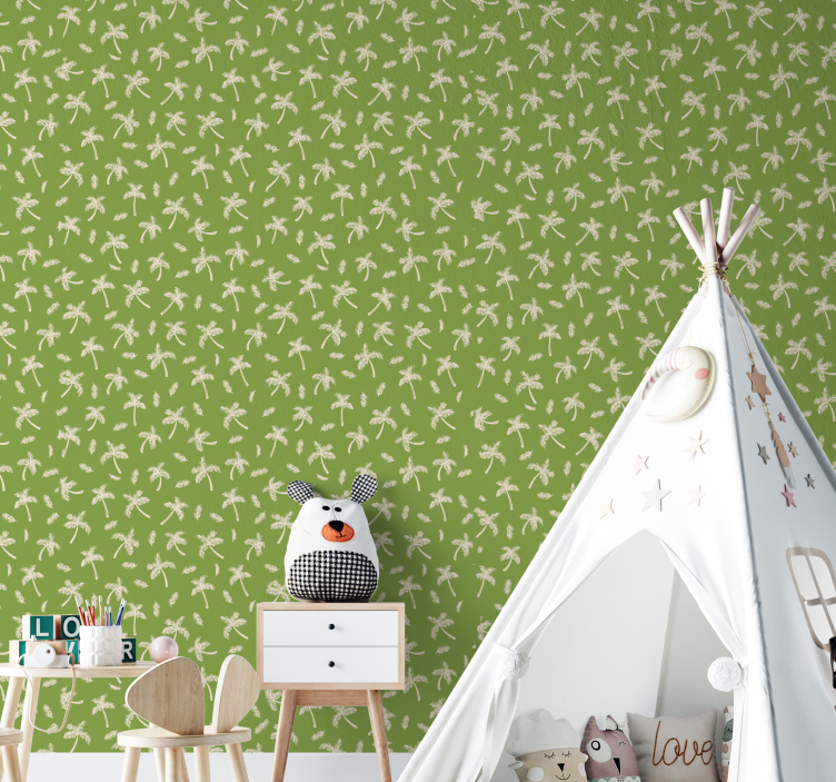 Tapete Blätter florales grün - TenStickers