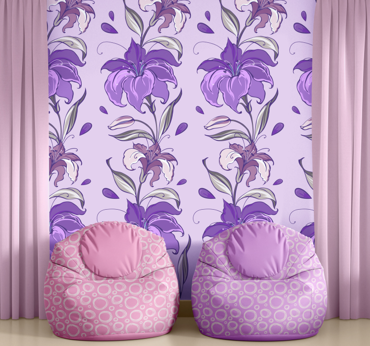 Blumentapete elegantes florales design - TenStickers