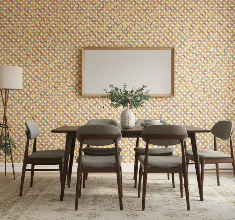 Tapete esszimmer bunt geometrisch - TenStickers