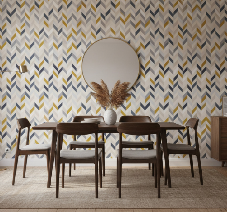 Tapete esszimmer chevron-zickzack-muster - TenStickers