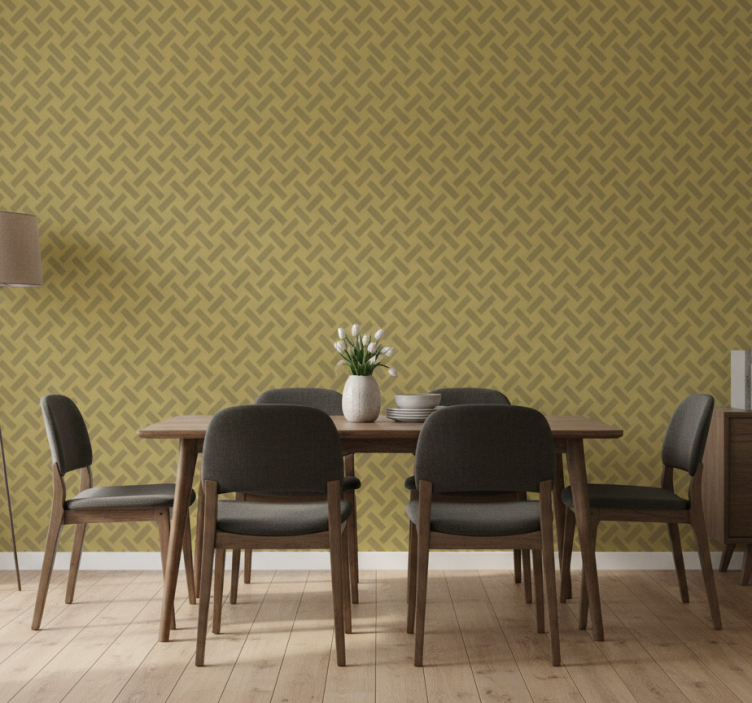 Tapete esszimmer geometrisches gelbes quadrat muster - TenStickers