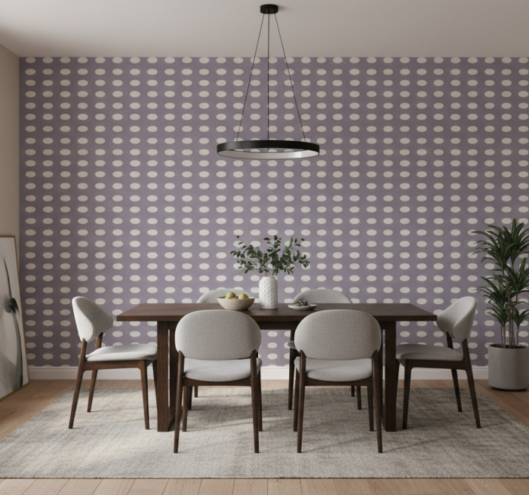 Tapete esszimmer im minimalistischen punktmuster - TenStickers
