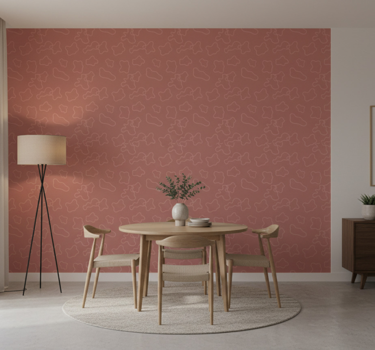 Tapete esszimmer terracotta unregelmäßige kreise - TenStickers
