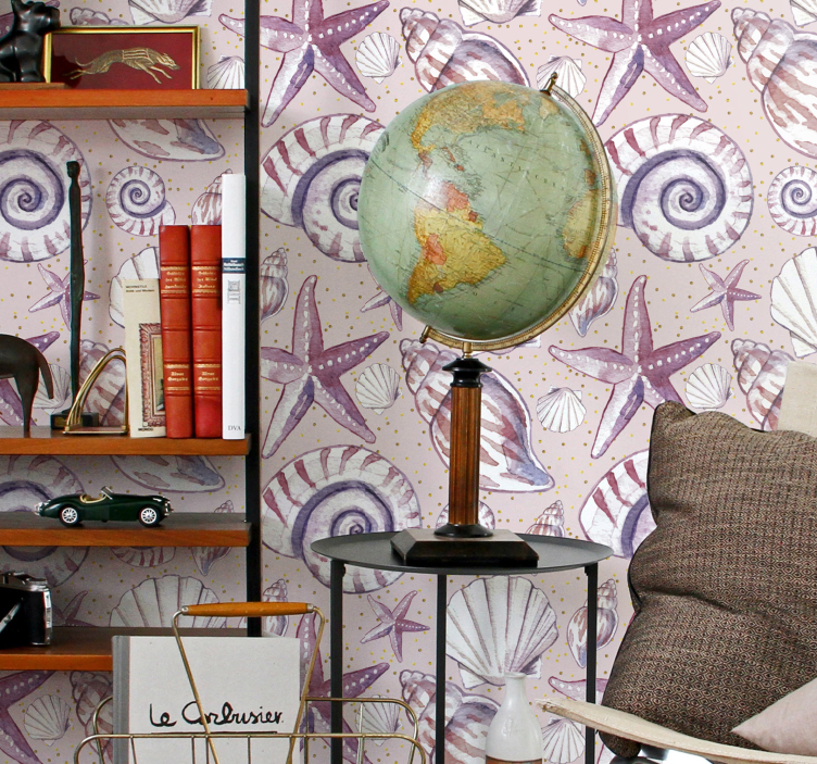 Tapete Fische schmetterlings-muschelmotiv - TenStickers