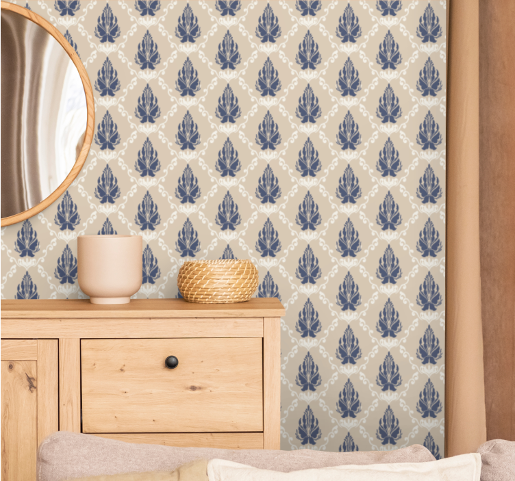 Tapete Barock blatt-blumen-motiv - TenStickers