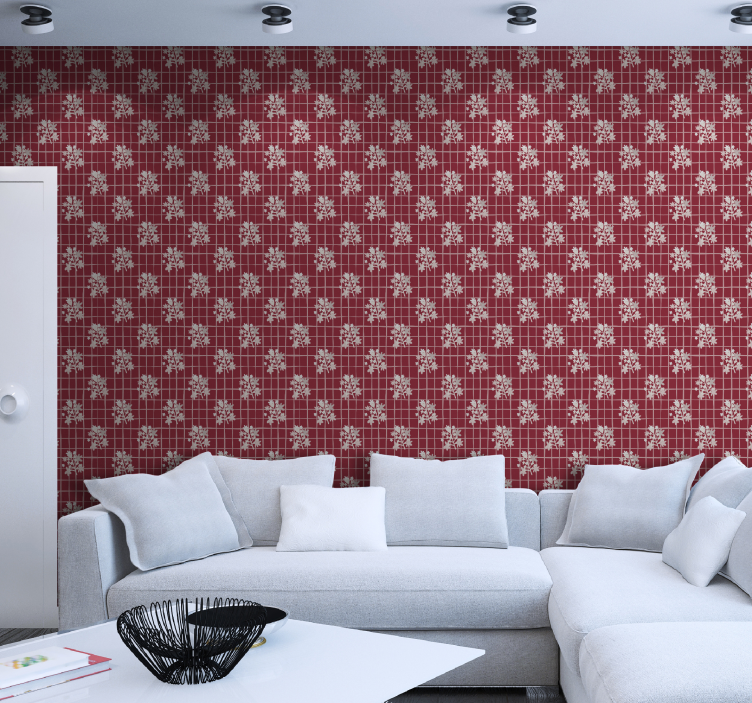 Tapete florale Ornamente blumenmosaikmuster - TenStickers