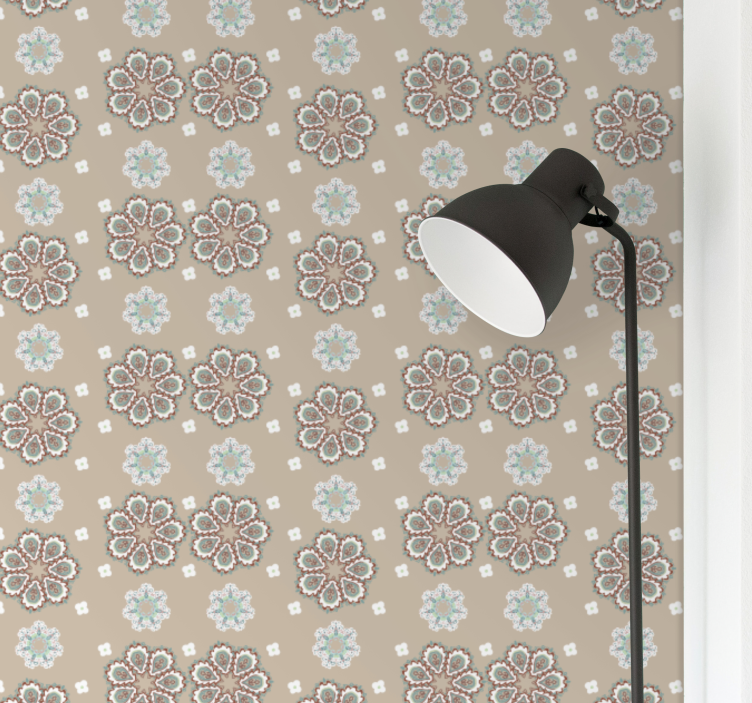 Blumentapete beige elegantes motiv - TenStickers