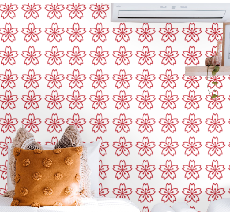 Tapete florale Ornamente blumige Symmetrie - TenStickers