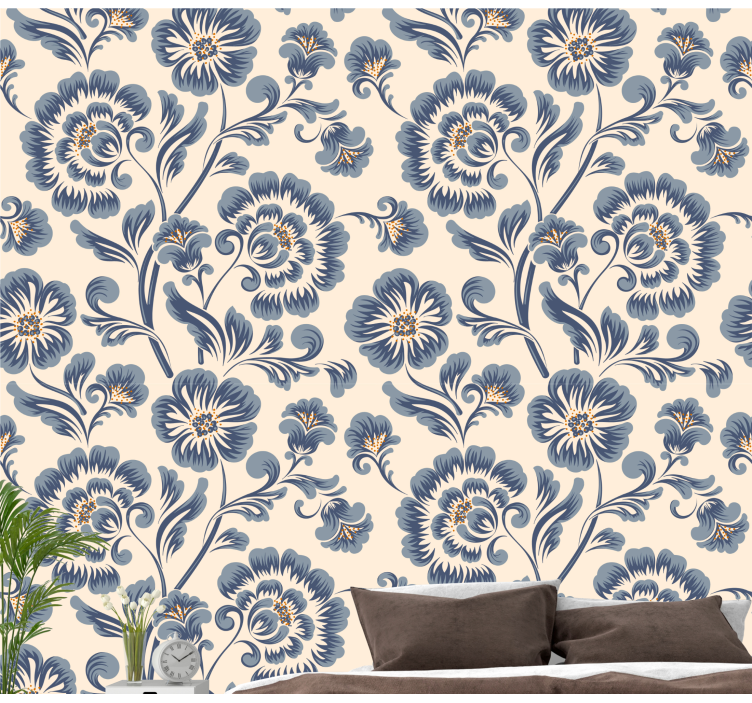 Tapete florale ornamente elegante blütenpracht - TenStickers
