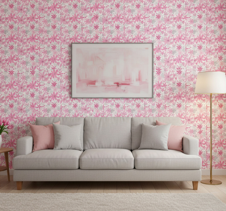 Tapete florale ornamente flowerprint yambo pink - TenStickers