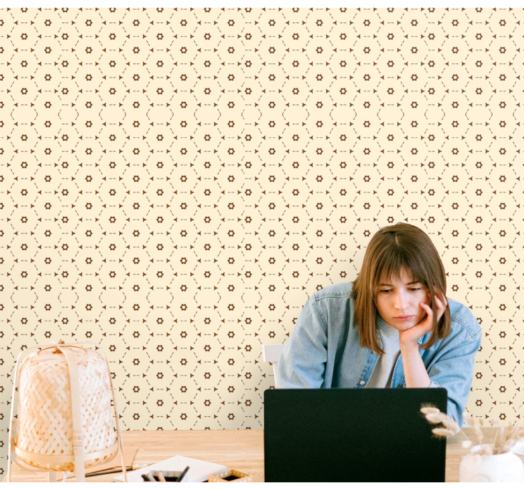 Tapete florale Ornamente geometrische blumenakzente - TenStickers