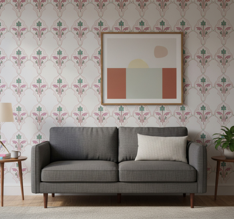 Tapete florale ornamente im formalen blumenstil - TenStickers