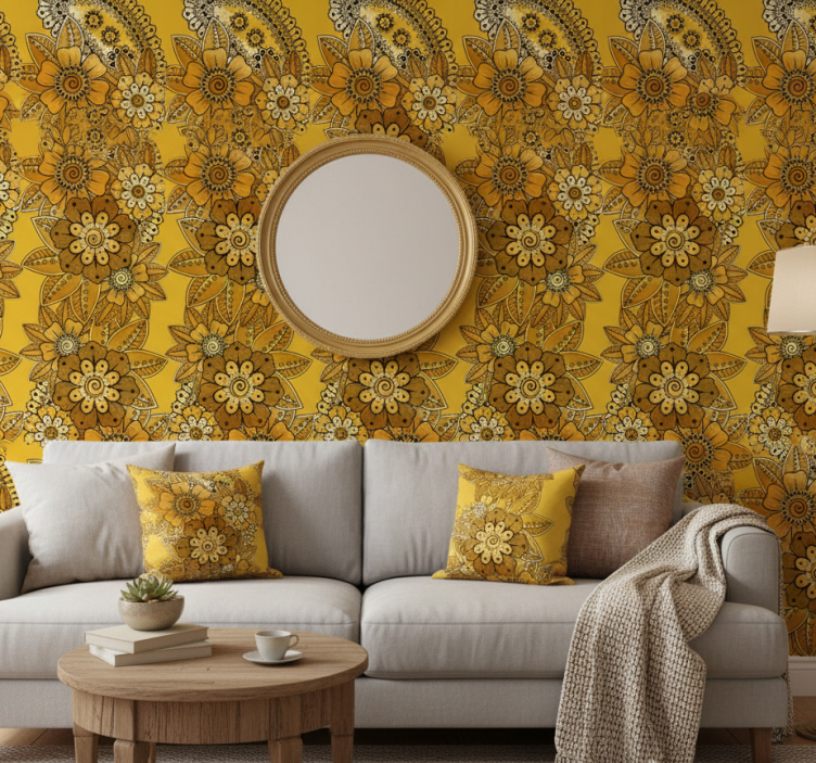 Tapete florale ornamente im indischen pailey stil - TenStickers