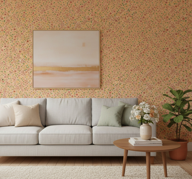 Tapete florale ornamente im original-pfirsichmuster - TenStickers