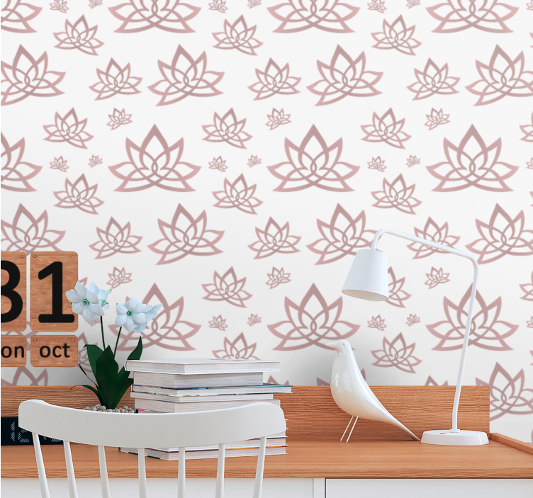 Tapete florale ornamente lotusbeige muster - TenStickers