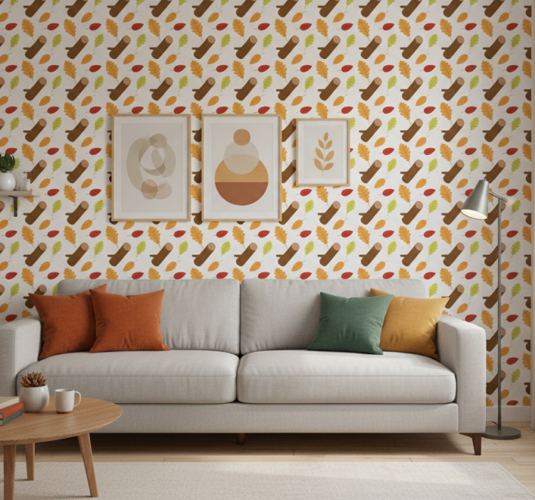 Tapete florale ornamente mit bunten bäumen - TenStickers