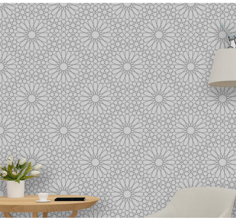 Tapete florale Ornamente schicker grauer druck - TenStickers