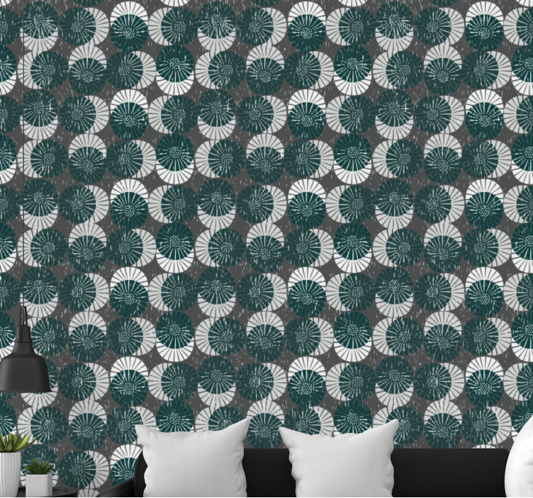 Tapete Kreise dunkle schattierungen muster - TenStickers