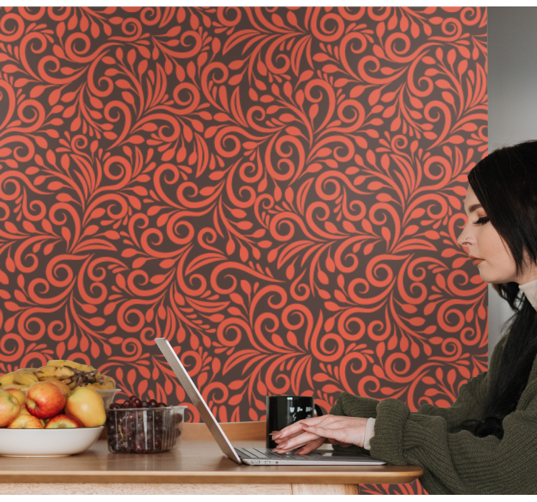 Tapete florale Ornamente verzierte wirbel - TenStickers