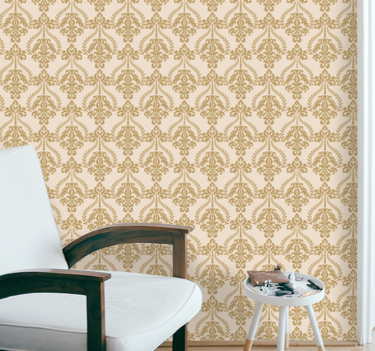 Jahrgang Tapete florale beige details - TenStickers