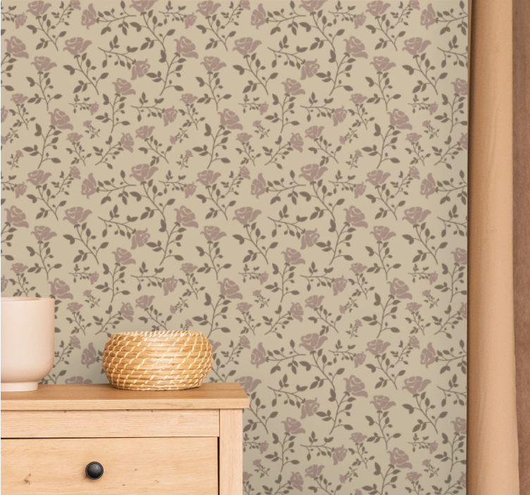 Tapete florale Ornamente zartes rosenmotiv - TenStickers