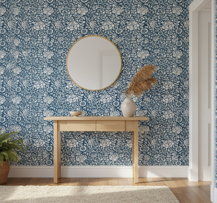 Tapete flur blaues vintage-muster - TenStickers