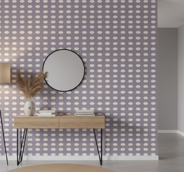Tapete flur geometrische graue und lila kreise - TenStickers