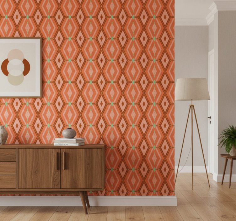Tapete flur geometrische herbstliche farben der 30er - TenStickers