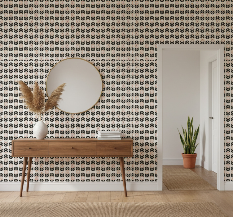 Tapete flur geometrische wiederholung beige - TenStickers