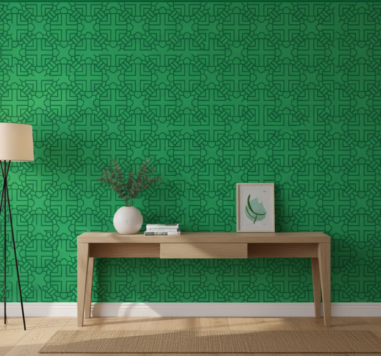 Tapete flur geometrisches grünes muster - TenStickers